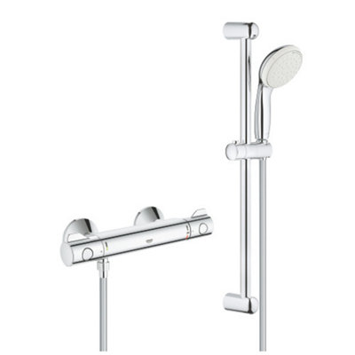 Grohe Grohtherm 800 Thermostatic Shower Mixer 1/2" With Shower Set (34565001) from B&Q