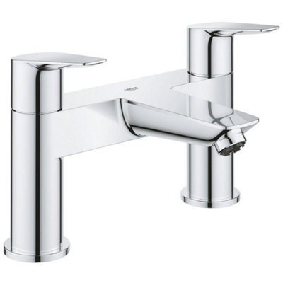 Grohe Bauedge Two-Handle Deck-Mounted Bath FillerChrome1/2"118mm Spout (Model 25216001) from B&Q