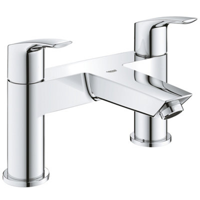 Reina Grohe Eurosmart Modern Bathroom Deck Mounted Two Handled Lever Bath Filler 230 X 158mm Chrome Finish Durable Metal Ceramic Valves from B&Q