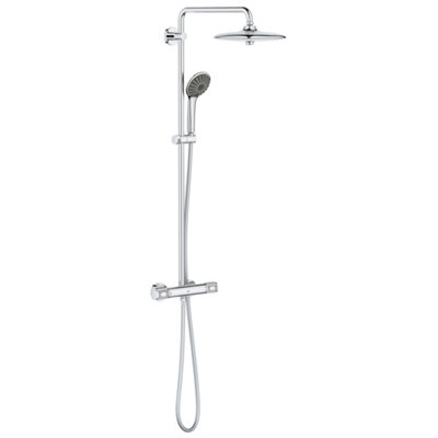 Grohe Vitalio Joy 260 Chrome Effect Thermostatic Mixer Multi Head Shower With 2 Heads & 1750M Hose Length from B&Q