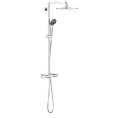 Grohe Vitalio Joy 310 Chrome Effect Thermostatic Mixer Multi Head Shower With 2 Heads & 1.75M Hose Length from B&Q