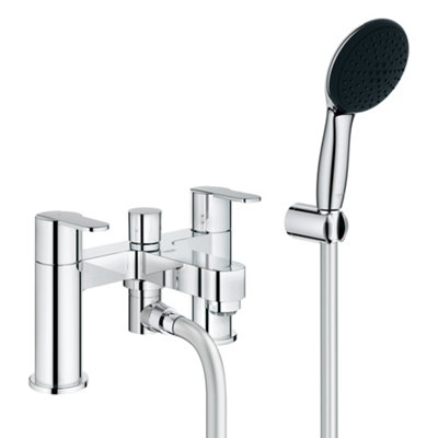 Grohe Get Chrome Effect Deck-Mounted Bath Mixer Tap With Shower Kit from B&Q