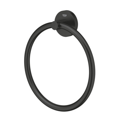 Grohe Start Polypropylene (Pp) & Stainless Steel Wall-Mounted Towel Ring (W)4.4Cm Black