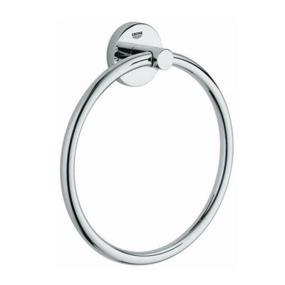 B&Q -  40365 Essentials Bathroom Chrome Towel Ring