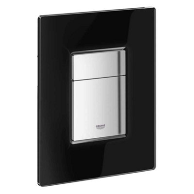 Grohe Skate Cosmopolitan Wc Trimset Flush Plate Glass Black from B&Q