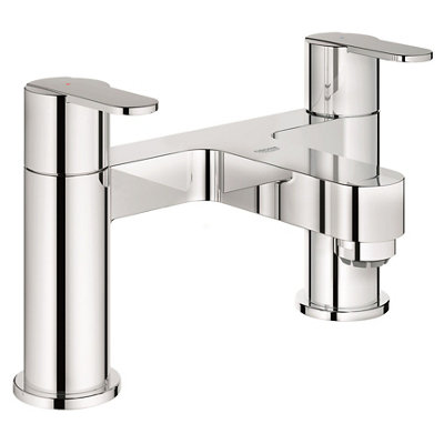 Grohe Get Gloss Chrome Effect Deck-Mounted Manual Double Bath Filler Tap from B&Q