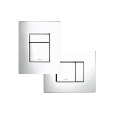 Grohe Even Gloss Dual Flushing Plate (H)156mm (W)197mm from B&Q