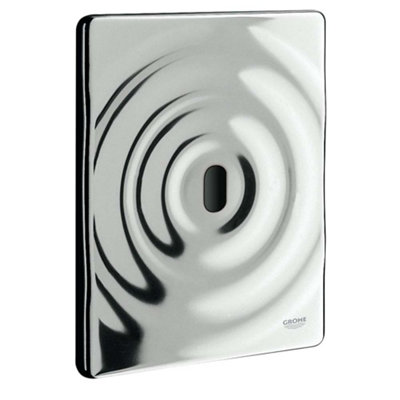 Reina Grohe Rectangular Concealed Tectron Surf Infrared Sensor Control Electronic Urinal Cistern Auto Flush Plate 156mm Chrome Finish from B&Q