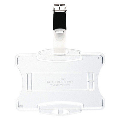 Durable Duo Security Pass Holder 54 X 85 mm Transparent Holds Up To 2 Id/security Cards Pack Of 25 Ideal For Holding Swipe Cards, from B&Q