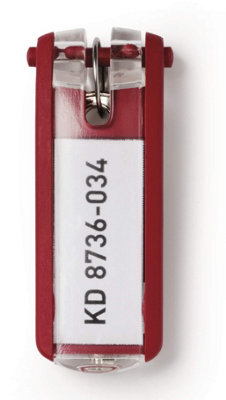 Durable Key Clips Organisational Label Hooks6 PackRed from B&Q