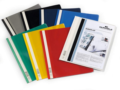 Durable Duraplus Project Folder Document Report File - 25 Pack - A4+ Assorted