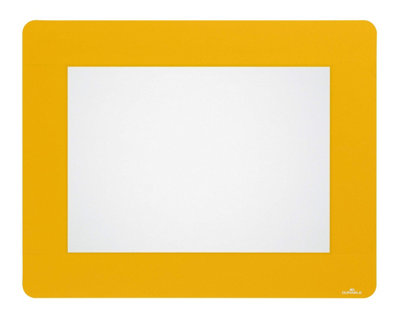Durable Adhesive Non Slip Floor Frame Safety Label Holder | 10 Pack | A4 Yellow - Image 5