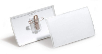 Durable Click Fold Convex Clip & Pin Name Tag Badge Holder25 Pack40 X 75mm from B&Q