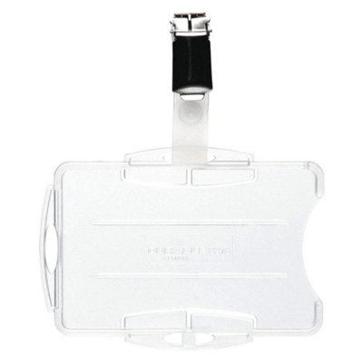 Durable ID Card Holder with Clip for 2 Cards Transparent Pack of 25 - Image 4