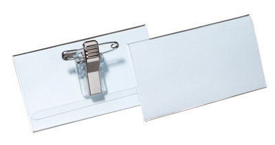 Durable Name Badge 40 X 75 mm With Combi Clip Transparent Pack Of 25 Badges Includes Blank Insert Cards Ideal For Events And from B&Q