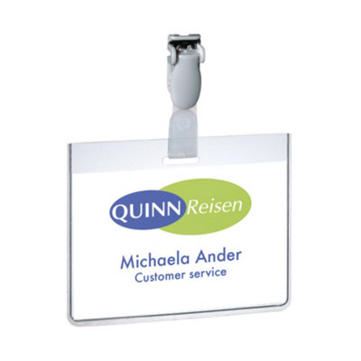 Durable Security Name Badge 60x90mm with Plastic Clip Includes Blank Insert Card - Image 10