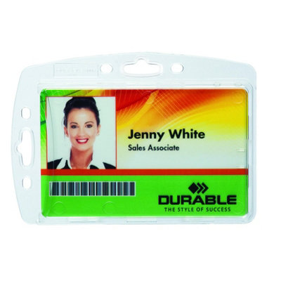 Durable Enclosed Security Pass Holder 54 X 85 mm Transparent Pack Of 10 Badges Glass Clear Ideal For Security And Visitor from B&Q