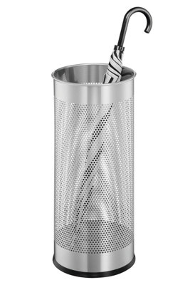 Durable Silver Perforated Steel Umbrella Stand - 29L Capacity - 620mm Height - 260mm Diameter - Image 10