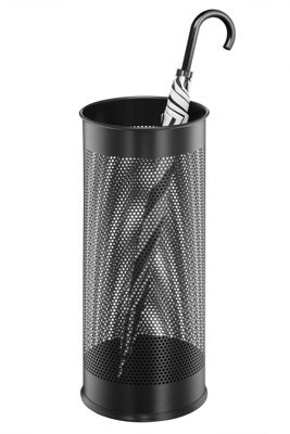 Durable Black Perforated Steel Umbrella Stand - Large - Image 8