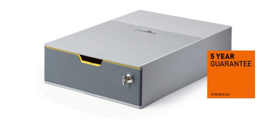 Durable Yellow Varicolor Safe Lockable Gdpr Desktop Storage Box Drawer - A4+