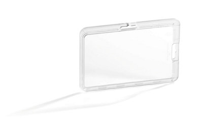 Durable Permanent High Security Id Card Holders For Lanyards - 10 Pack - Clear
