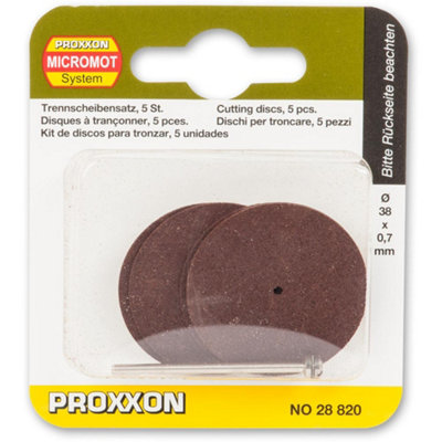 Proxxon Corundum Cutting Discs & Arbor38mm (Pkt 5) from B&Q