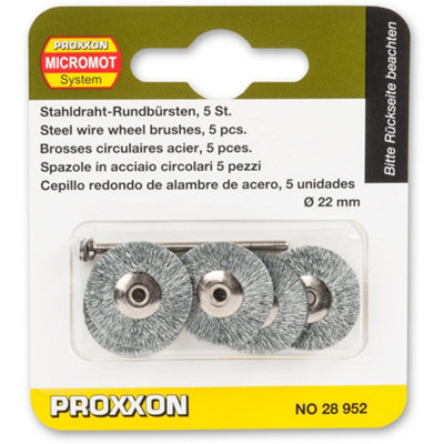 Proxxon Wire Wheel BrushSteel 22mm (Pkt 5) from B&Q