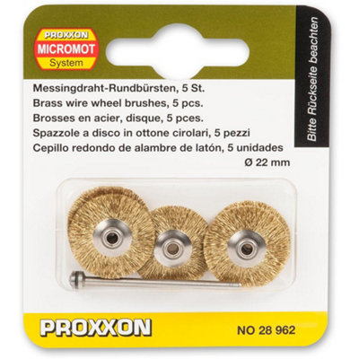 Proxxon Wire Wheel BrushBrass 22mm (Pkt 5) from B&Q