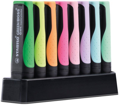 Stabilo Green Boss PastelHighlighterDeskset Of 8Assorted Colours from B&Q