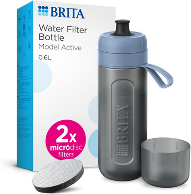 Brita Sports Water Filter Bottle Model Active Dark Blue (600Ml) Incl. 2X Microdisc Filters from B&Q