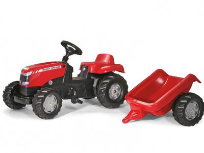 Rolly Toys  Kids Massey Ferguson Tractor & Trailer - Red - Image 7