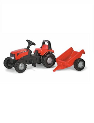 Rolly Red Case Cvx 1170 Tractor With Roll Bar & Trailer - Image 6
