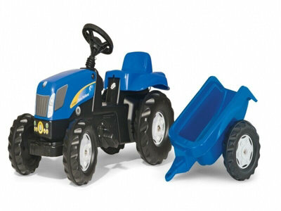 Rolly Unisex Blue New Holland T7040 Tractor & Trailer In Large - Image 12