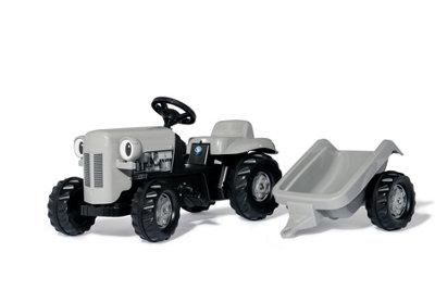 Rolly Toys Little Grey Fergie Tractor With Trailer Kids' Ride-On Toy - Grey & Black, Silver/Grey,Black - Image 7