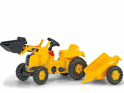CAT Tractor with Front Loader and Trailer - Rolly Toys - Yellow - Kids - Image 3