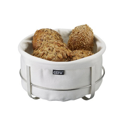 Gefu Unisex White Brunch Bread Basket - Stainless Steel Frame, Fabric - Image 3