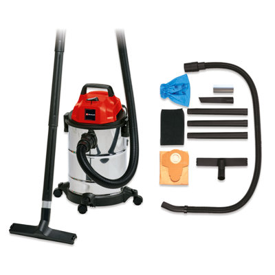 Einhell Wet And Dry Vacuum Cleaner 20L Steel Tank 1250W With Blowing Function Castor Wheels Tc-Vc 1820 S from B&Q