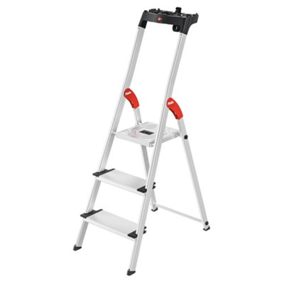 Hailo L80 Comfortline Step Ladder Deep Safety Step3 Tread from B&Q