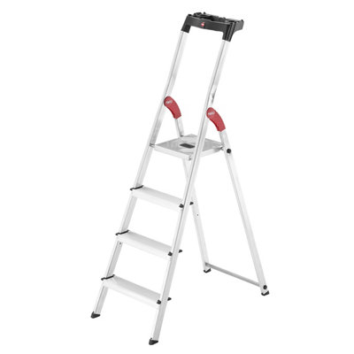 Hailo L60 Aluminium Step Ladders4 Treads from B&Q