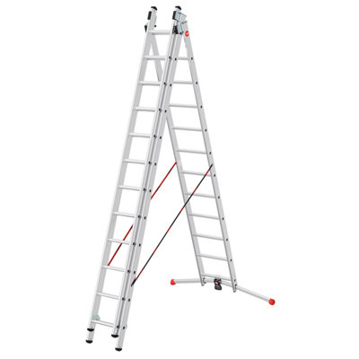 Hailo S100 Profilot Pedal Adjustment Combination Ladder3 X 12 Rungs from B&Q