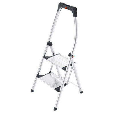 Hailo K100 Topline Aluminium Comfort Step Ladder2 Tread from B&Q