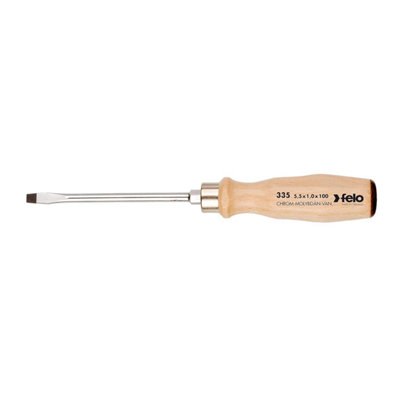Felo Beechwood Handle Flat Screwdriver Sl 10 X 1.6 X 175 mm from B&Q