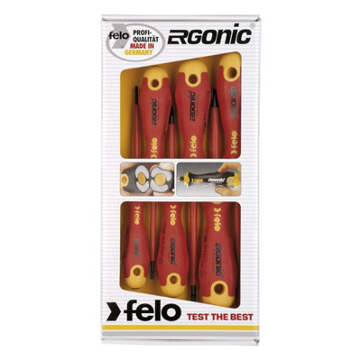 Felo Ergonic Vde 6-Piece Screwdriver Set Slotted & Phillips from B&Q