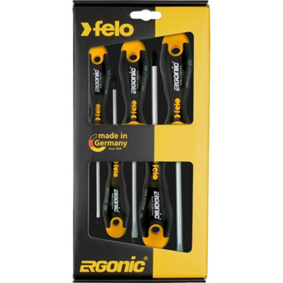 Felo Ergonic 7-Piece Screwdriver SetSlotted Phillips & PoziMade In Germany from B&Q