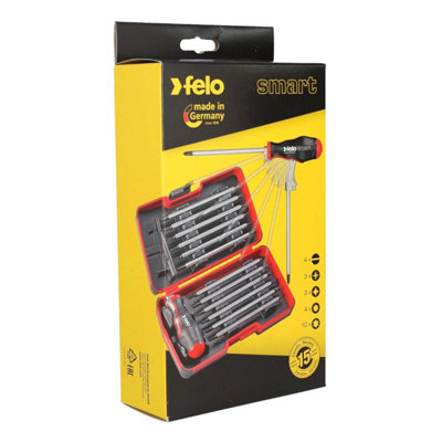 Felo Smart Evo 13-Piece Interchangeable Bit Set With Xl Strongbox from B&Q