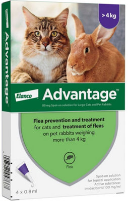 Advantage Spot On Flea Treatment 80 For Large Cats And Rabbits4 Pipette from B&Q