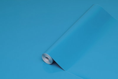 D-C-Fix Glossy Air Blue Vinyl Film Wrap Sticky Back Plastic Self Adhesive 1M X 45Cm from B&Q