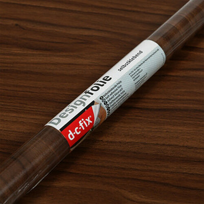 D-C-Fix Walnut Wood Self-Adhesive Furniture Wrap (L)15M (W)675mm