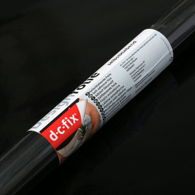 D-C-Fix Gloss Black (0010) Ral 9011 Sticky Back Furniture Wrap (L)200Cm (W)45Cm