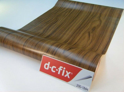 STICKY BACK PLASTIC SELF ADHESIVE DC FIX 2MX45CM DARK WOOD WOODGRAIN BROWN VINYL - Image 5